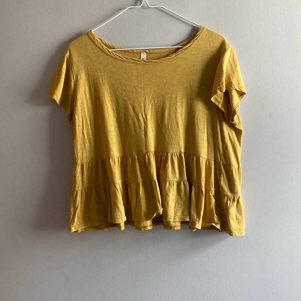MTS Yellow Ruffled Blouse with Relaxed Fit